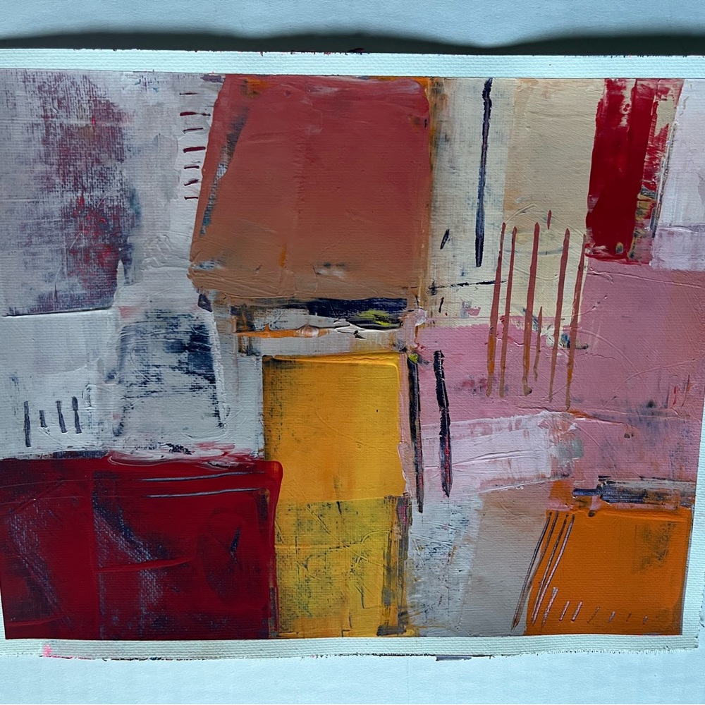 Abstract Multicolor Canvas Painting 8x10